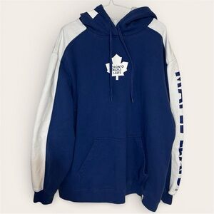 Reebok Toronto Maple Leafs Blue and White Hoodie - Size XL